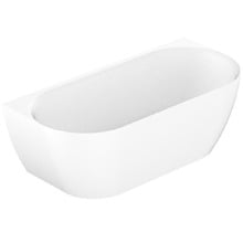 Glacier Acrylic Oval Back to Wall Bath